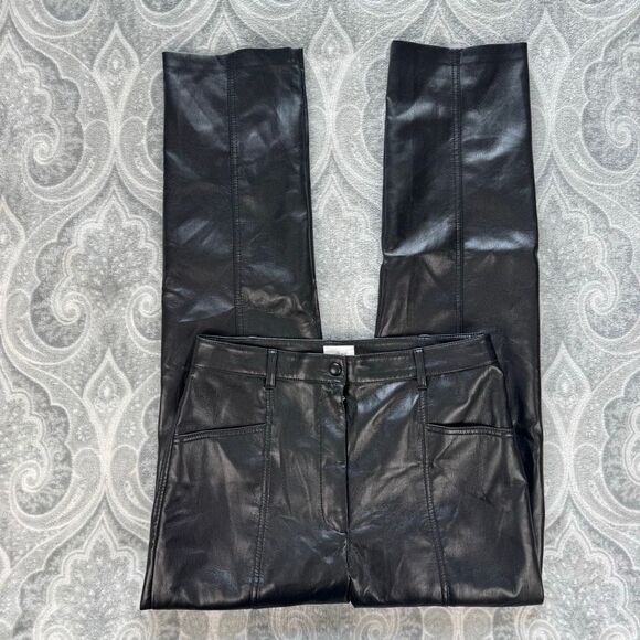 Womens Aritzia Wilfred Faux Leather Straight Leg Pants - Picture 1 of 4